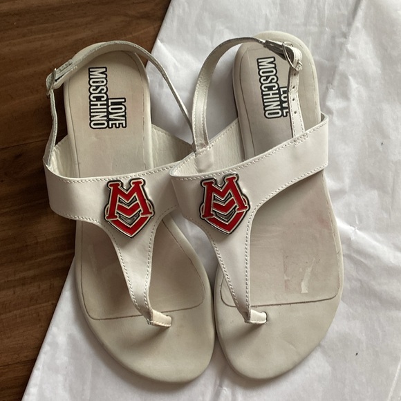Pre-owned Love Moschino White Sandals -Size 38 - Picture 9 of 11
